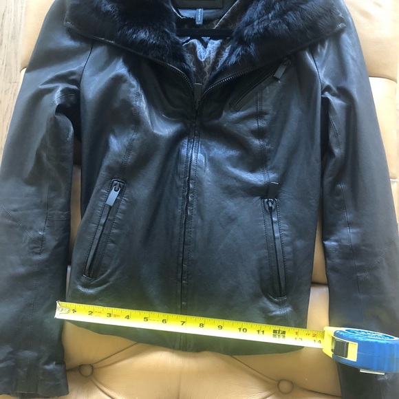 LINE 💯% Leather (lambskin) & Fur Jacket. EUC. - Picture 2 of 7